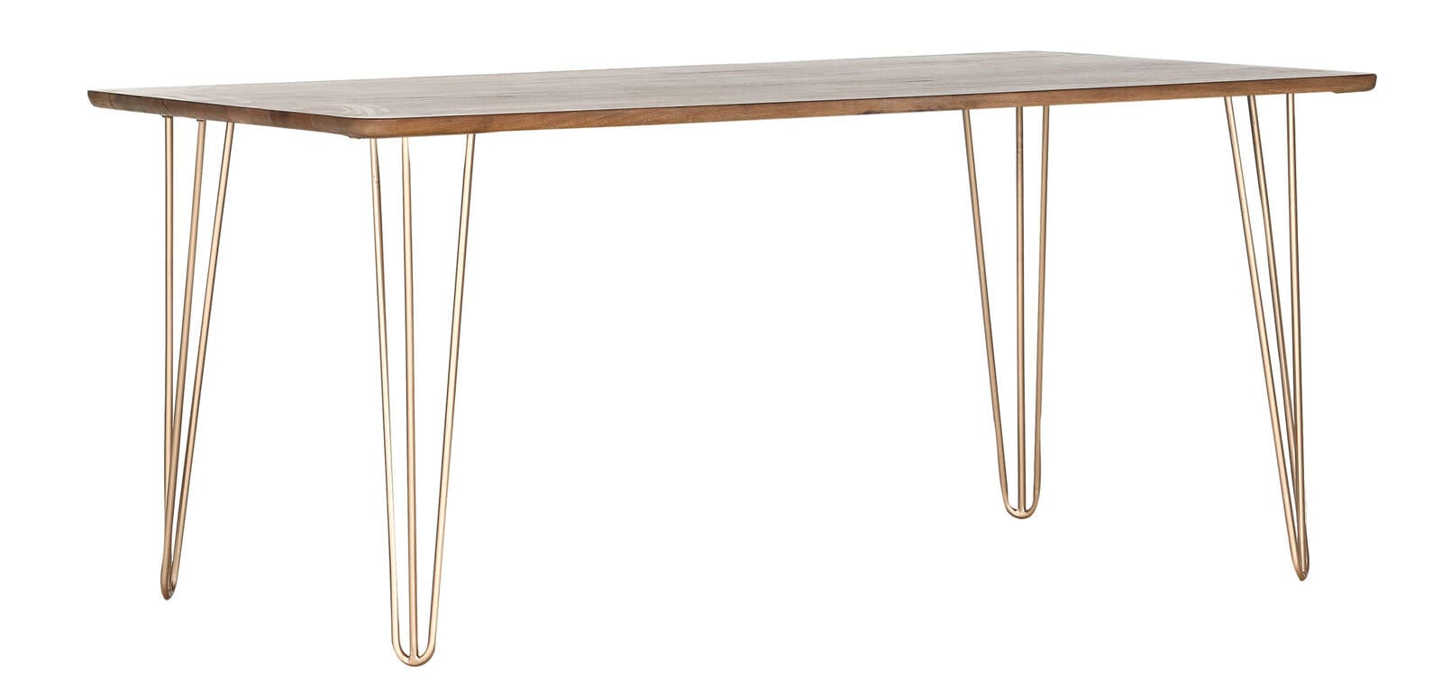 INTERhome Esstisch SCAN 160 x 90 cm braun/ goldfarbig