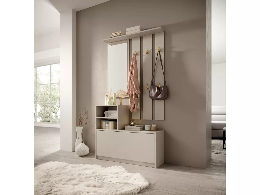 Ensemble d'entrée avec miroir - 85 cm - cachemire - YESFIR