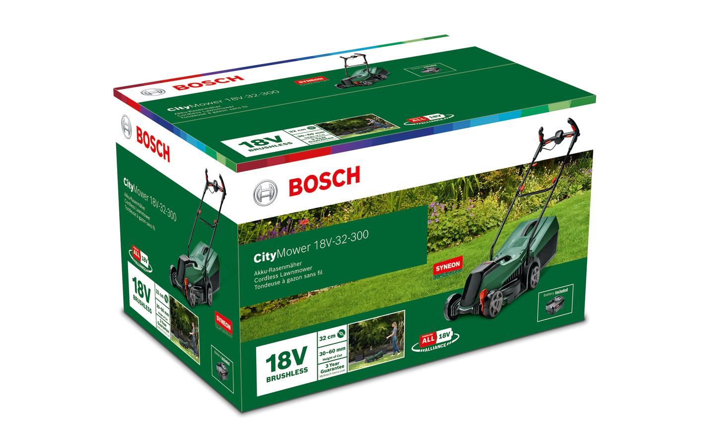 Akku-Rasenmäher CityMower 32-300 Set<br>18 V Leistungsstarker Akku-Rasenmäher für leichte urbane Rasenpflege