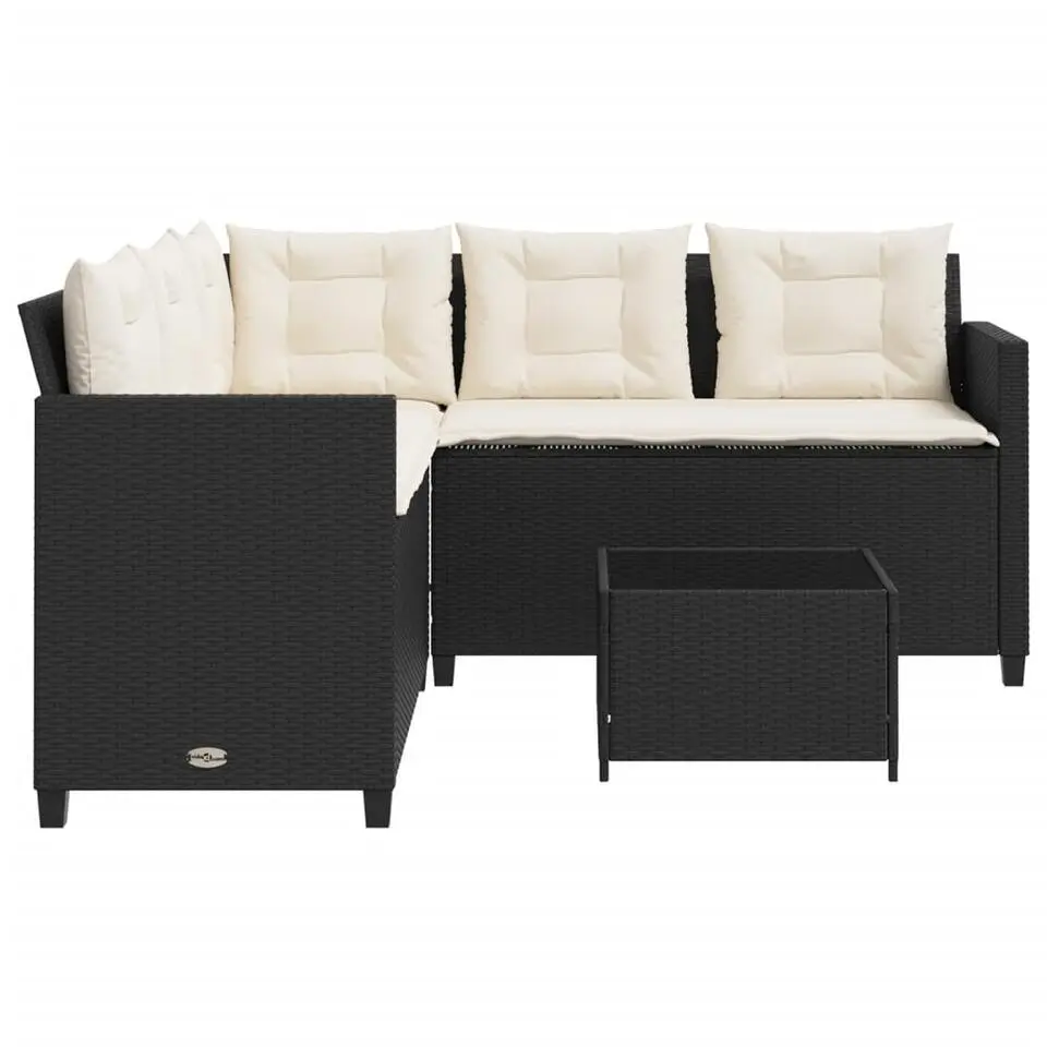 vidaXL - loungeset - Zwart - Poly rattan