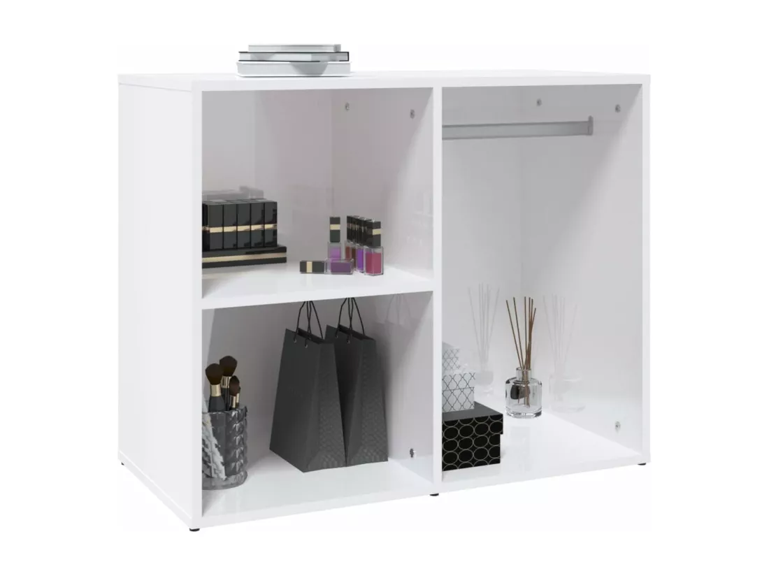 Armoire de dressing Blanc brillant 80x40x65cm Bois d'ingénierie