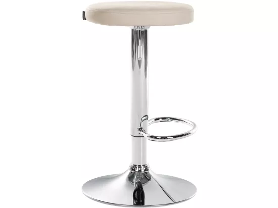 Lot de 2 Tabourets de bar - Similicuir & Métal - Crème - Ponte