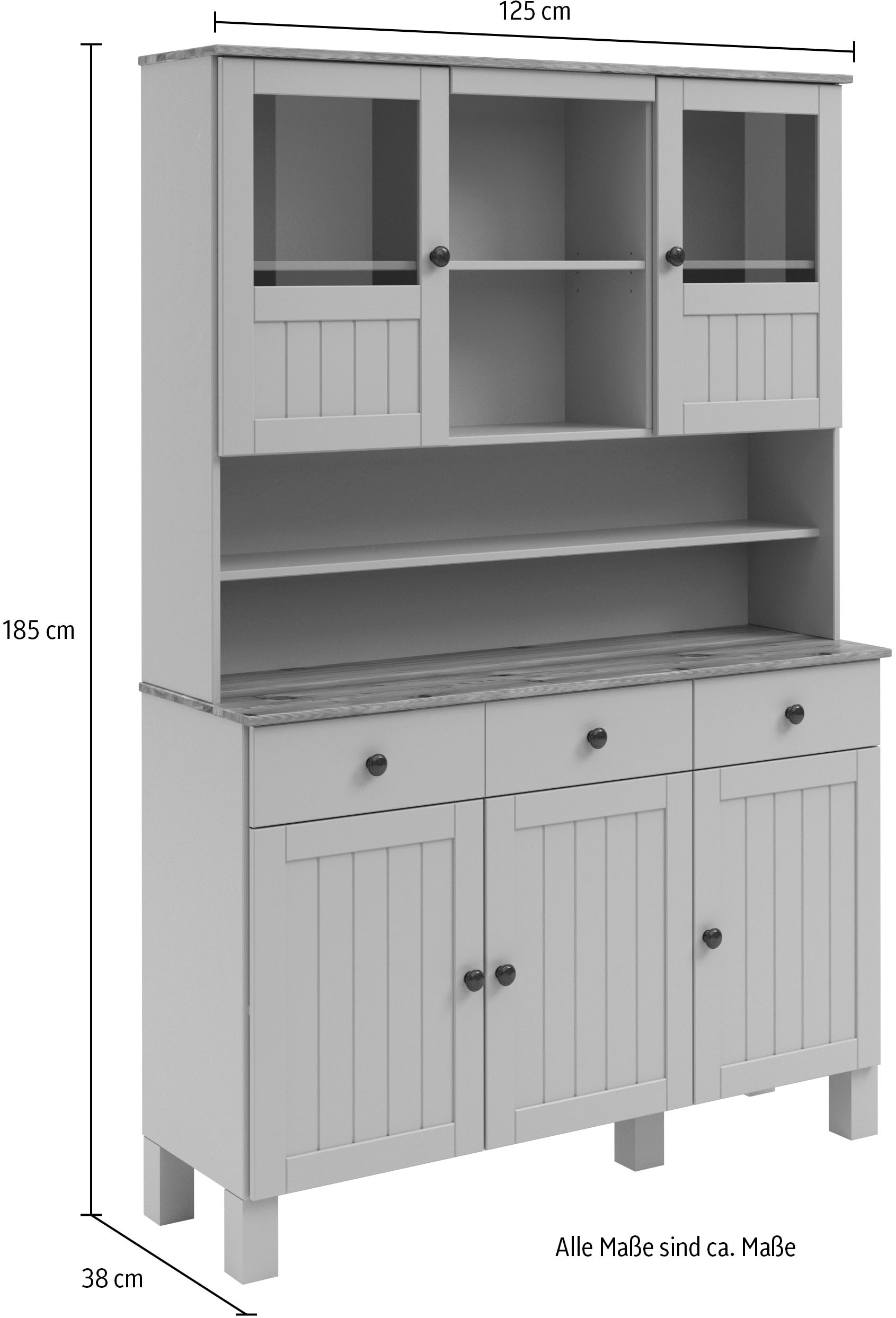 Home affaire Küchenbuffet »Alby2« Mit Metallgriffen, Breite 125 cm
