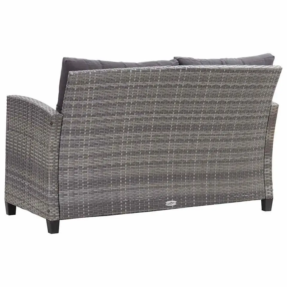 vidaXL - Tuinbank - Grijs - Poly rattan