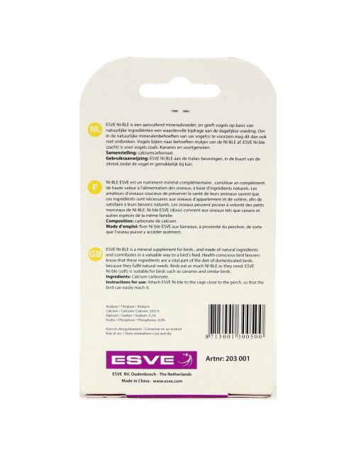 Esve Ni-Ble Vitamine En Mineralenblok Kanarie - Vogelsupplement - per stuk