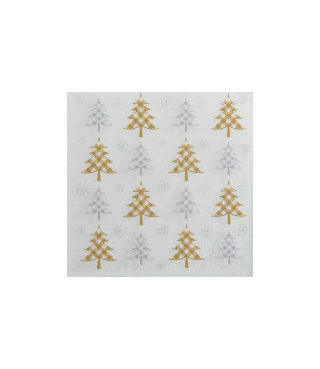 Paris Prix - Lot De 20 Serviettes En Papier sapins 33x33cm Or & Argent