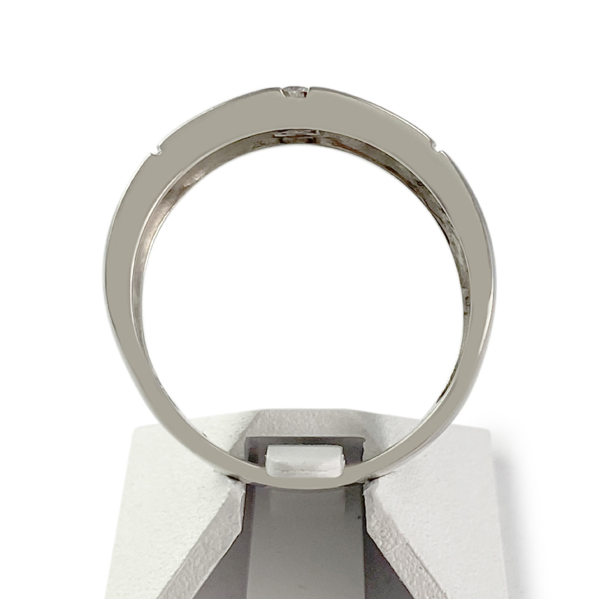 Chevaliere d'occasion or 750 blanc diamant
