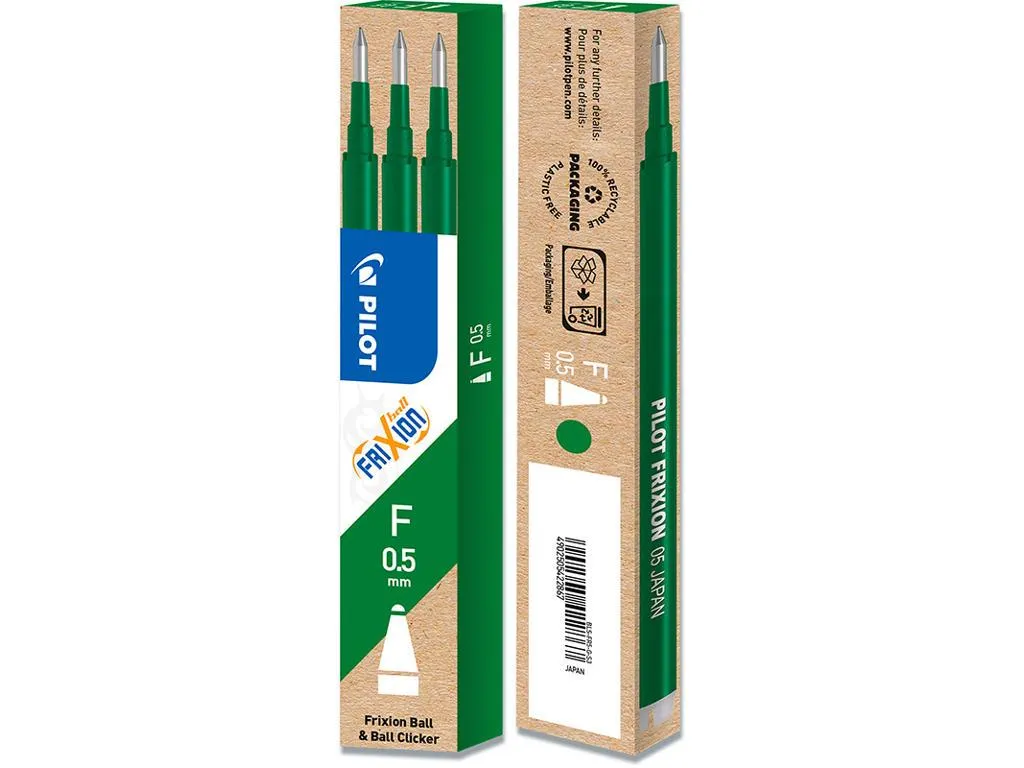 Refill Pilot FriXion 0,5 mm grøn - (3 stk.)