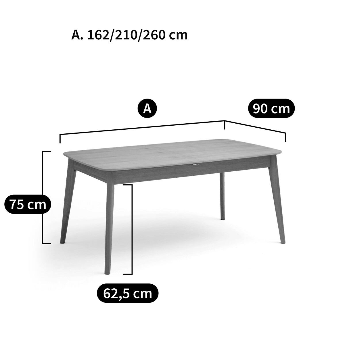 LA REDOUTE INTERIEURS<br>Mesa extensível em carvalho 4/10 pessoas Biface