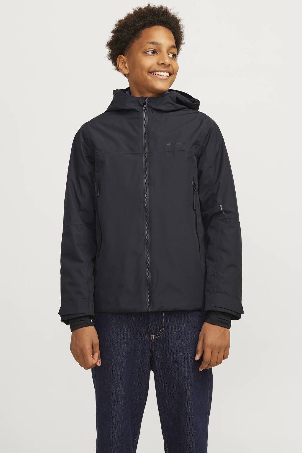 JACK & JONES gewatteerde winterjas JCOSUMMIT zwart