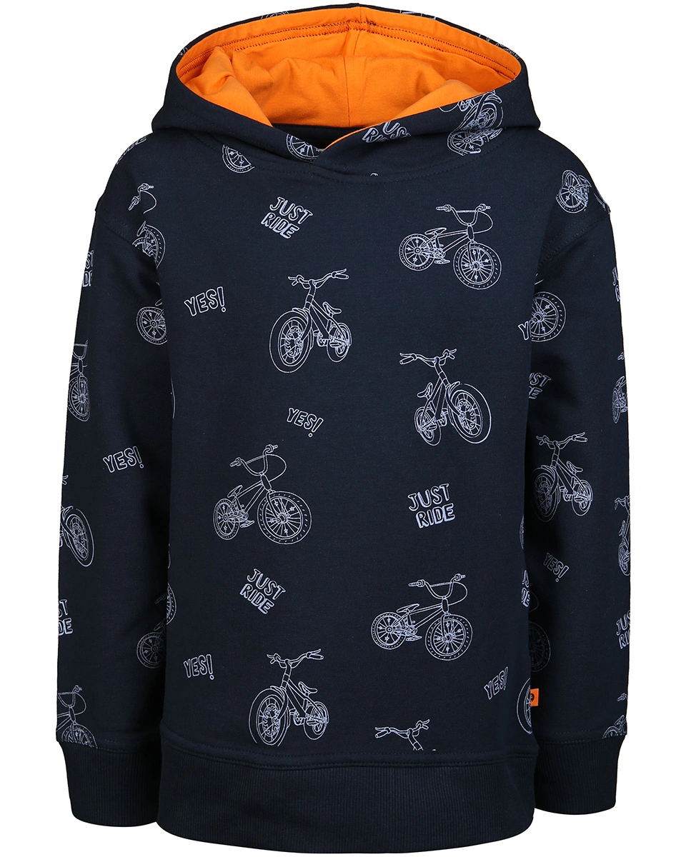 Kapuzen-Sweatshirt FAHRRADTOUR AOP in nachtblau