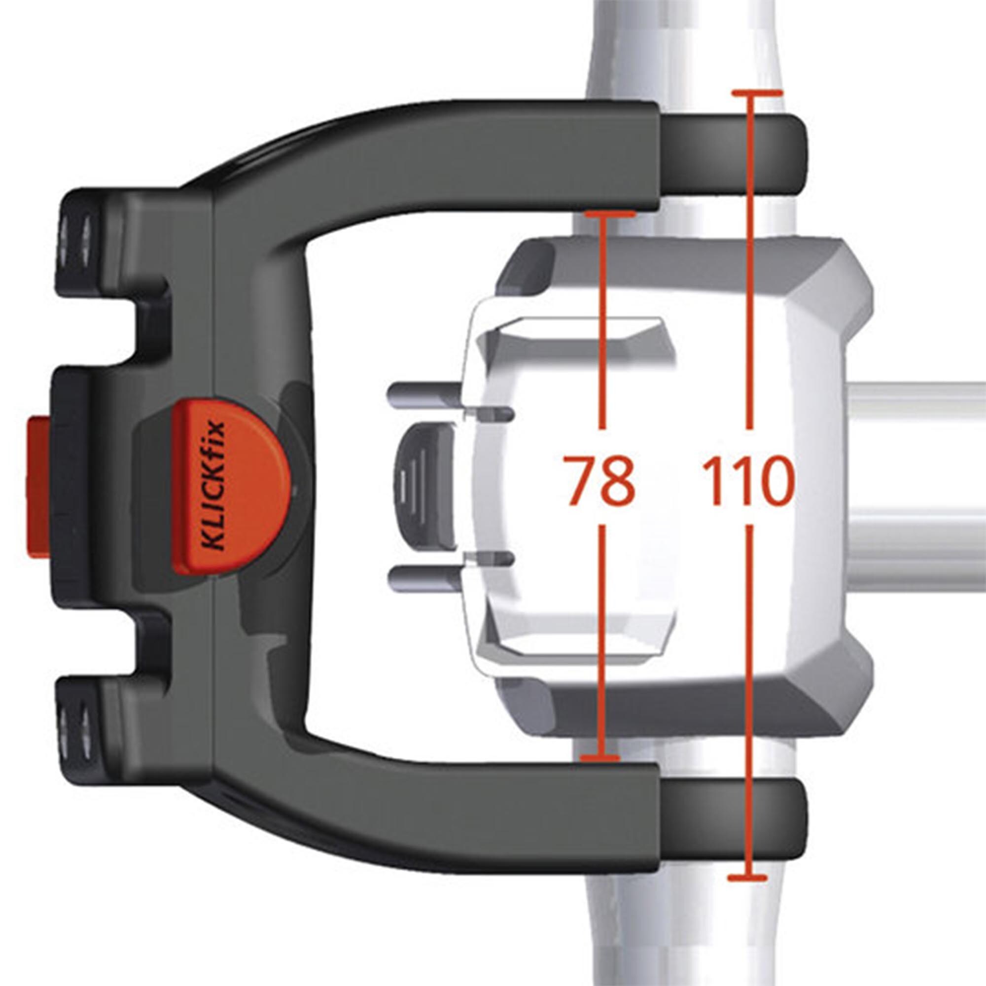 KLICKfix Lenkeradapter E 22 - 26 mm universal oversize Fahrrad Lenker Adapter Tasche Korb