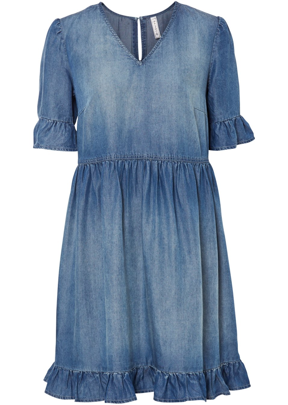 Robe en jean avec volants en Lyocell