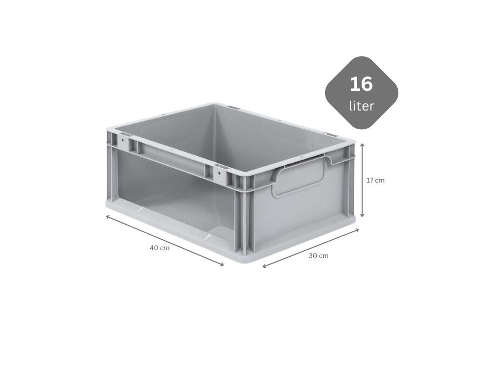 PROREGAL Eurobox NextGen Store HxBxD 17 x 30 x 40 cm 16 liter Zijwaarts open Euro container transportbox