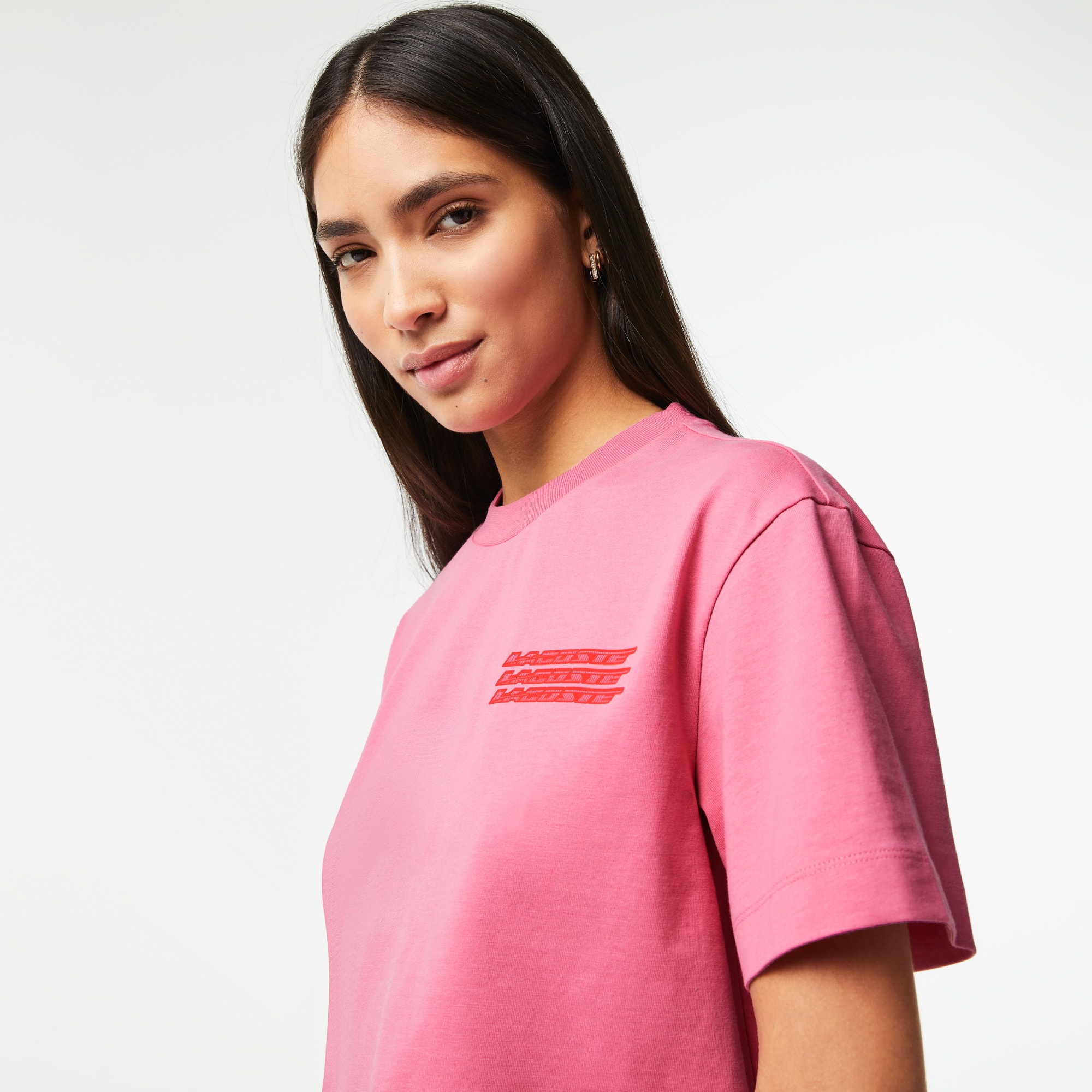T-shirt femme Lacoste oversize fit en jersey de coton T-Shirts - Rose - Lacoste - Femme