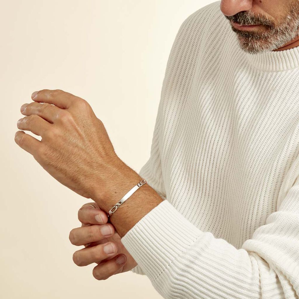 Bracelet Identité Anilo Argent Blanc