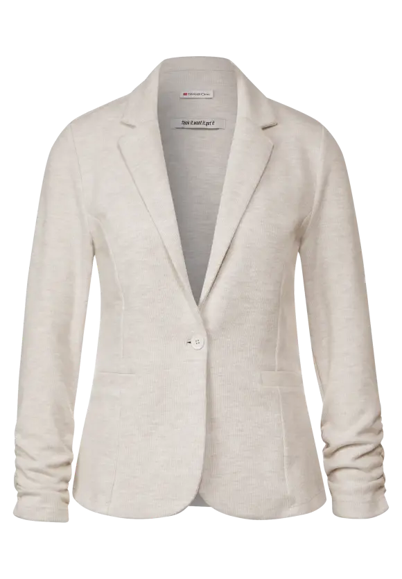 Basic Blazer mit Raffungen - spring sand melange