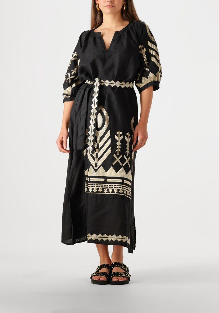 zwarte greek archaic kori maxi jurk 230654