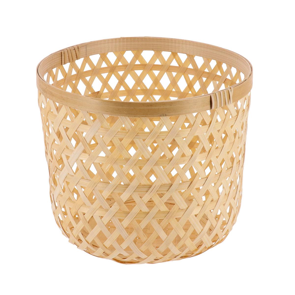 PANIERE A LINGE RONDE BAMBOU 21X18CM NATUREL