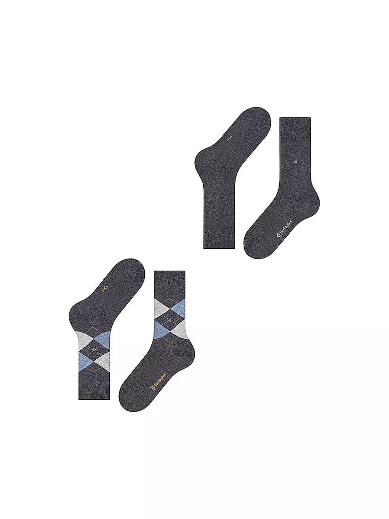BURLINGTON Herren Socken EVERYDAY 2-er Pkg. 40-46 anthracite mel. grau