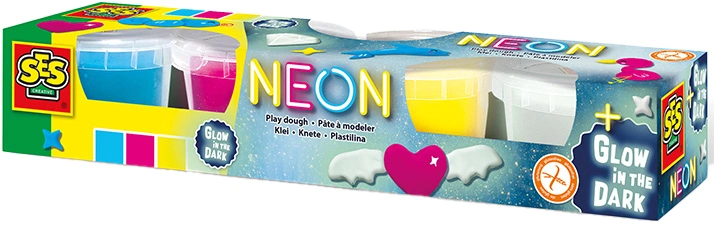 Knete NEON 4-farbig in bunt