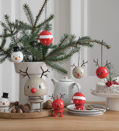 Hoptimist Julekugler - Snowman - 2 stk - ?:5 cm - Hvid