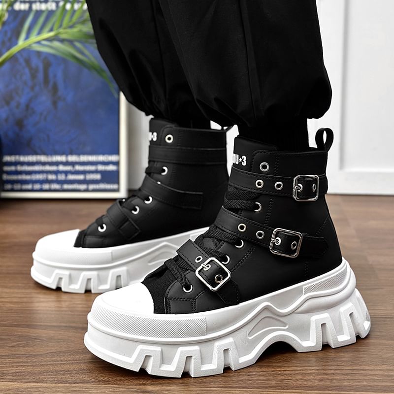 Tanzanite - Platform Sneakers met Gesp