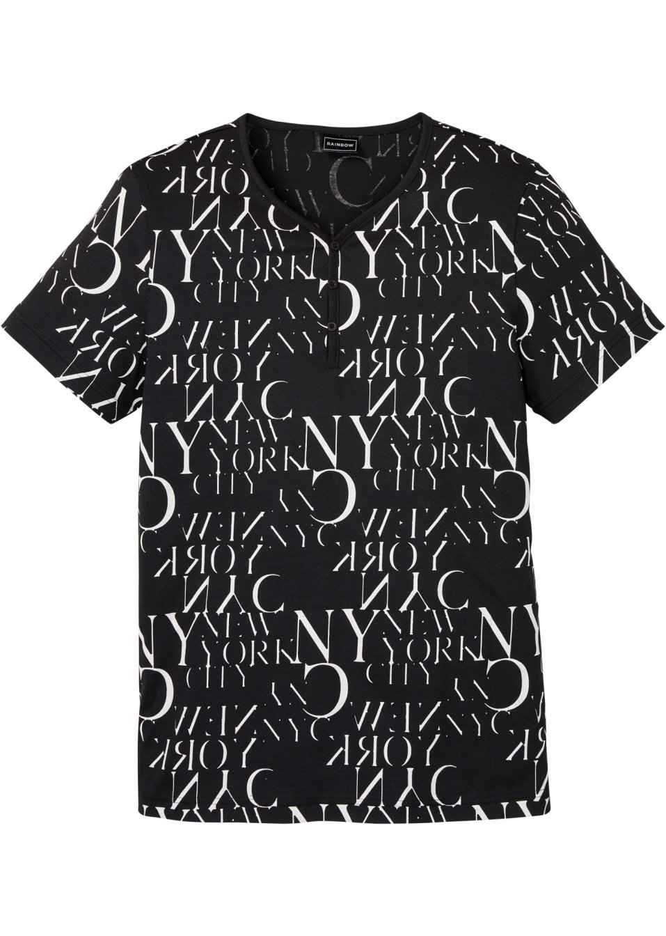 T-shirt col Henley, Slim Fit