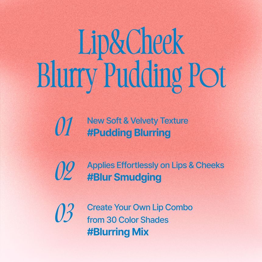 fwee - Lip&Cheek Blurry Pudding Pot - 35 kleuren