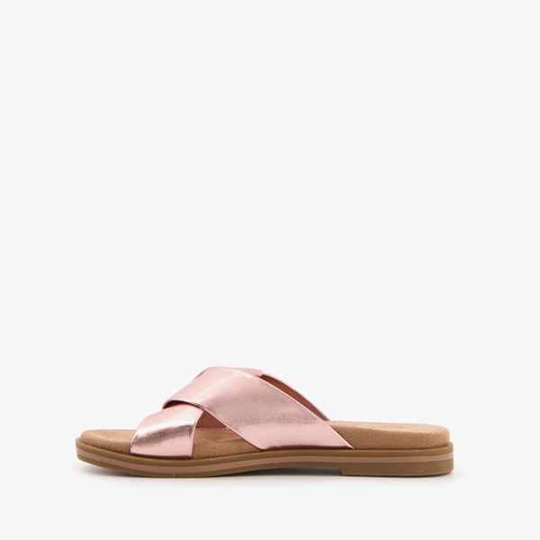 Blue Box dames slippers met metallic roze bandjes