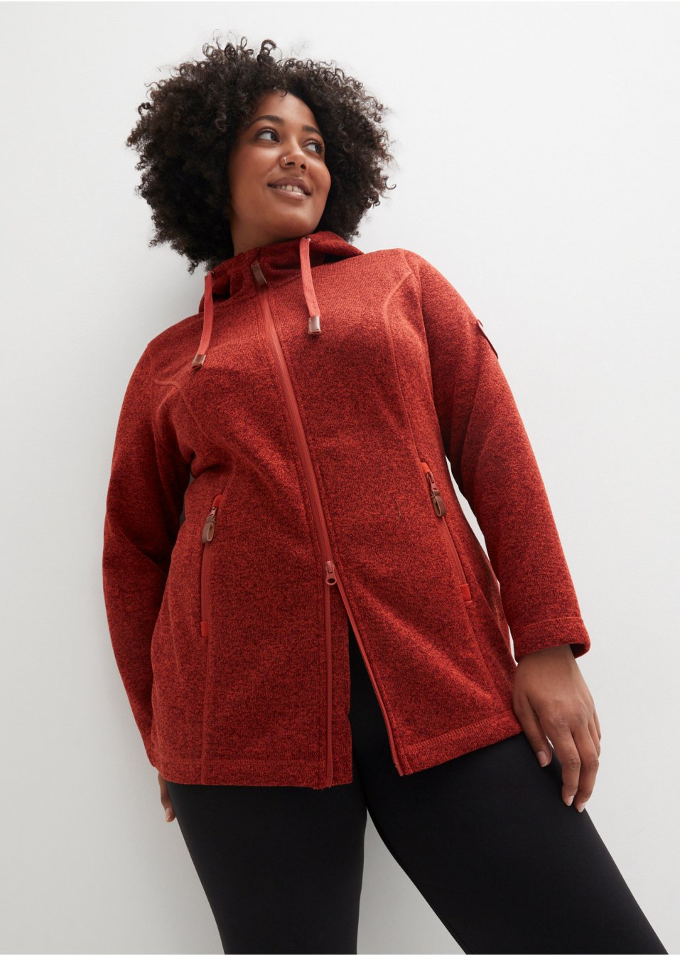 Veste en maille polaire à capuche