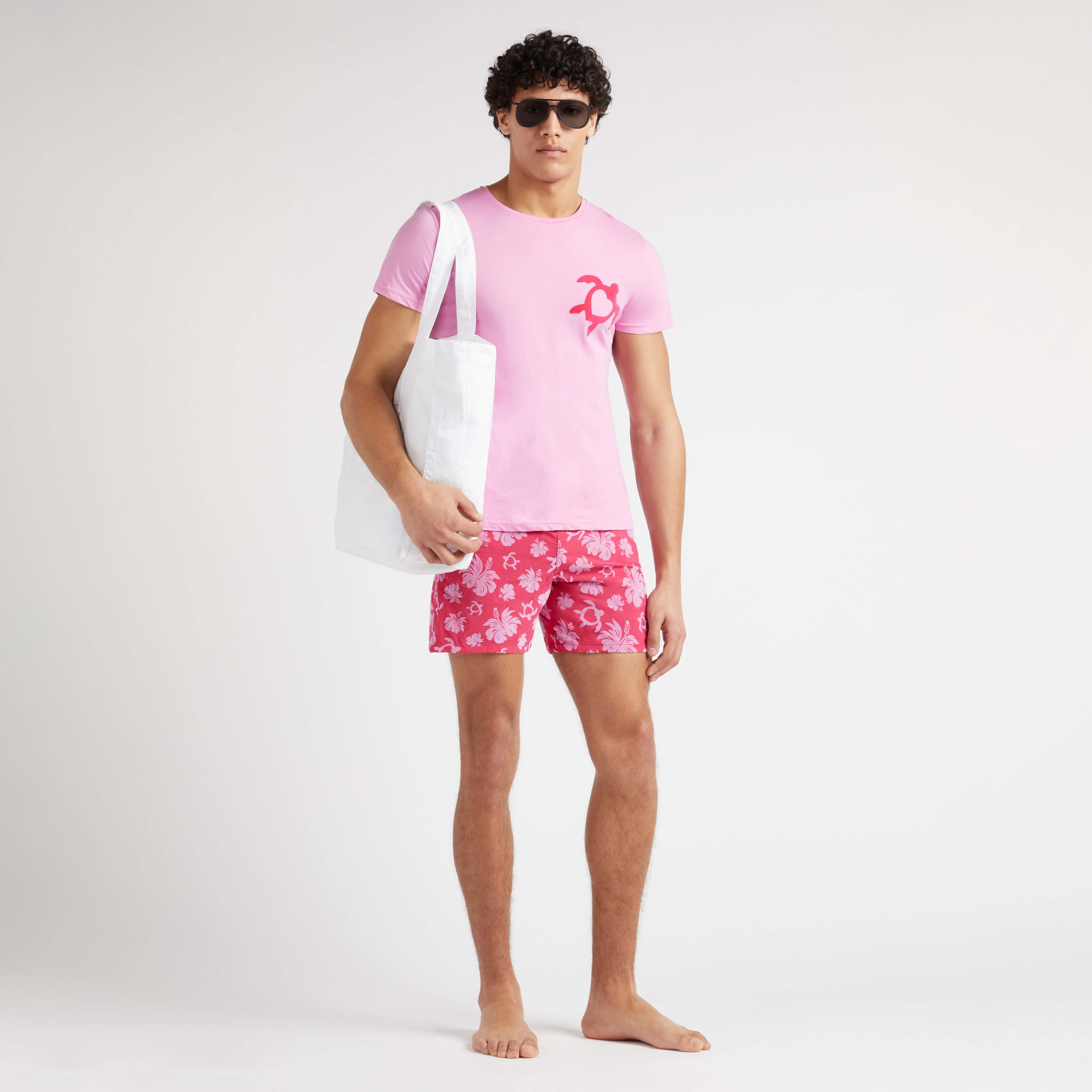 Maillot de Bain Homme Imprimé Turtle Heart Tahiti floqué