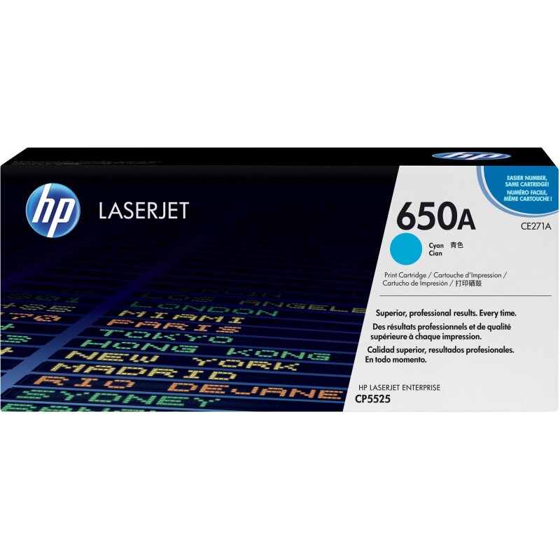 HP 650A toner LaserJet cyan authentique