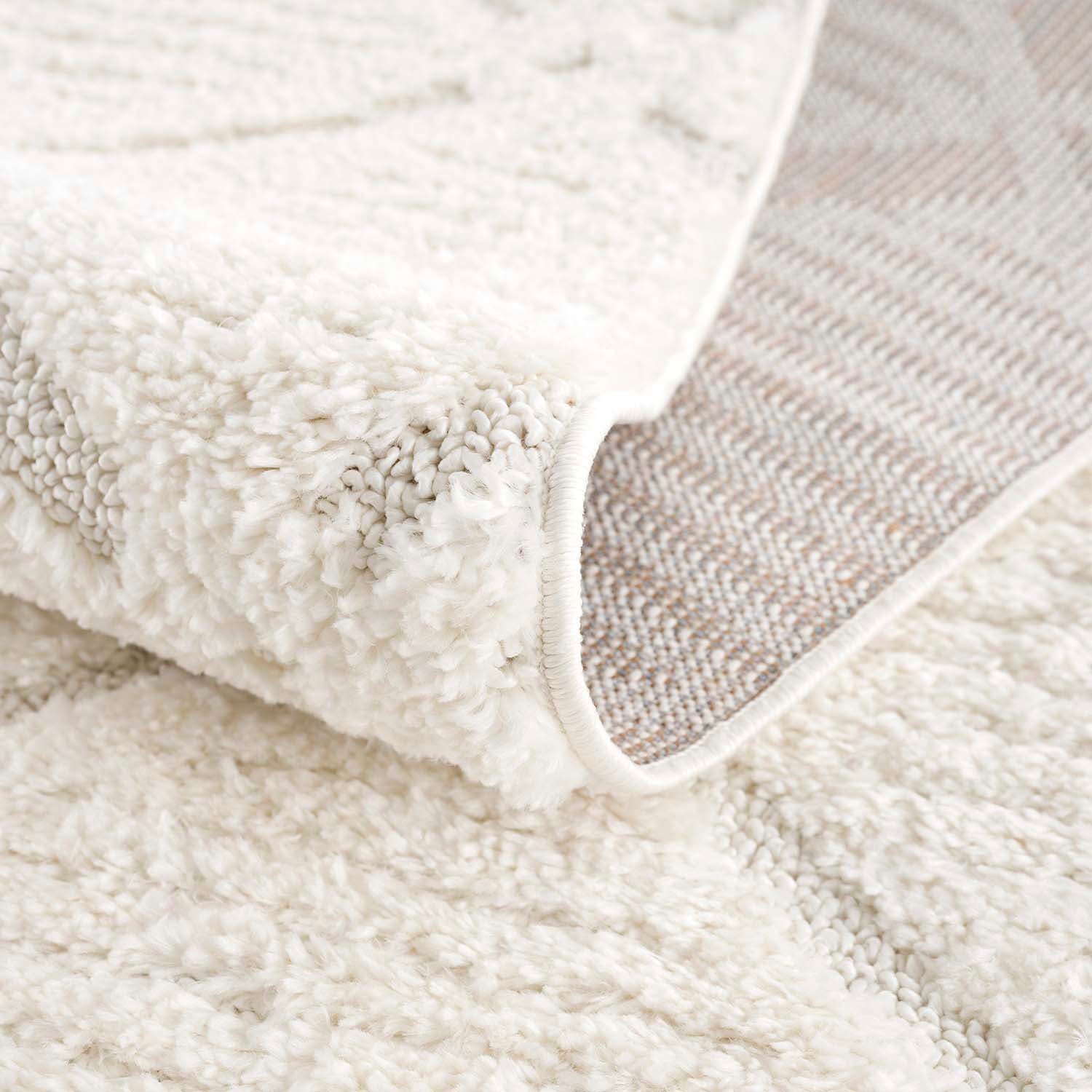 my home Hochflor-Teppich »Tammo« rechteckig 20 mm Höhe Läufer, weich, uni, Rauten-Optik, Hoch Tief Struktur, Wohnzimmer