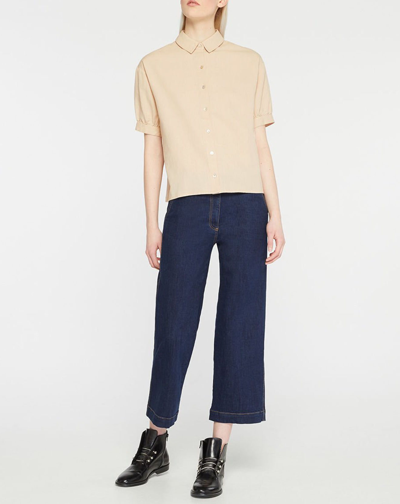 Yerse Chemise droite en Lin mélangé Gladys beige