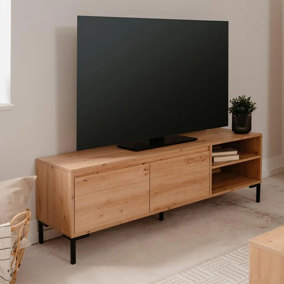 CALICOSY - TV-Meubel PLOCK - Licht hout - 49x150x40 cm