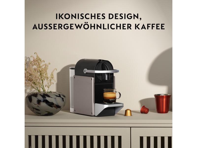 Krups Kaffeemaschine Nespresso Pixie XN306TCH Titan Elegante Kapselmaschine