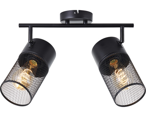 Plafondspot, 2-lichts, 35 cm breed, zwart
