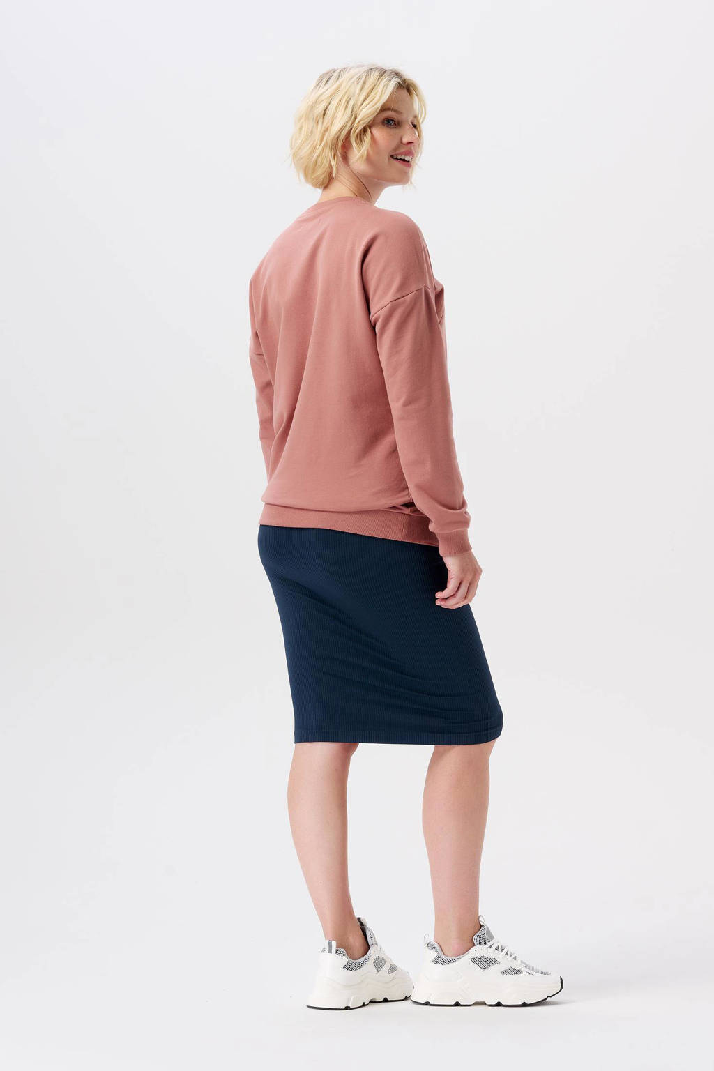 Noppies ribgebreide zwangerschapsrok Ema donkerblauw