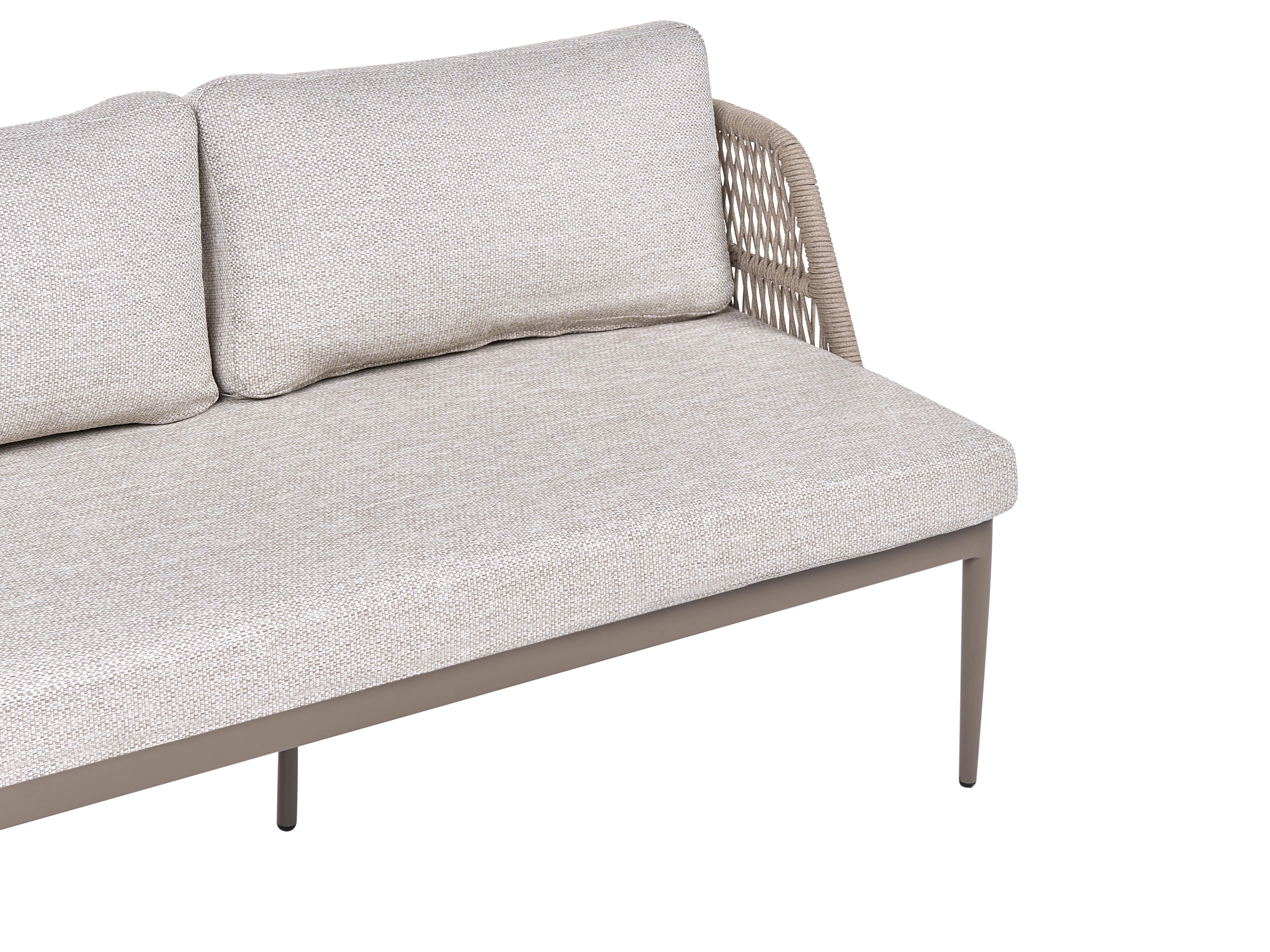 Tuin hoekloungeset met tafel 3-zits LEFFE rechtszijdig Metaal Beige