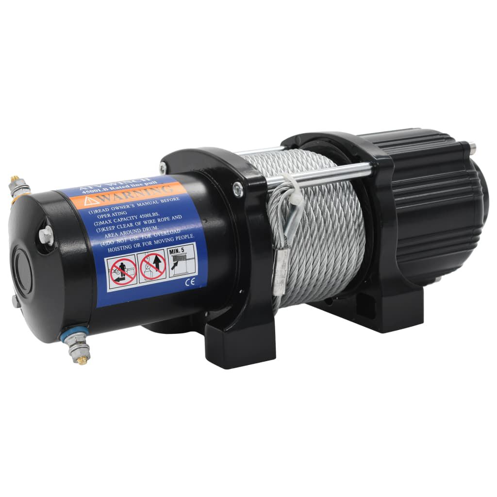 vidaXL Elektrische lier, 12V, 4500 lb, 2040 kg, met afstandsbediening