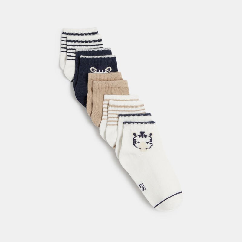 Chaussettes basses zèbre multicolore bébé garçon (lot de 5) Bleu