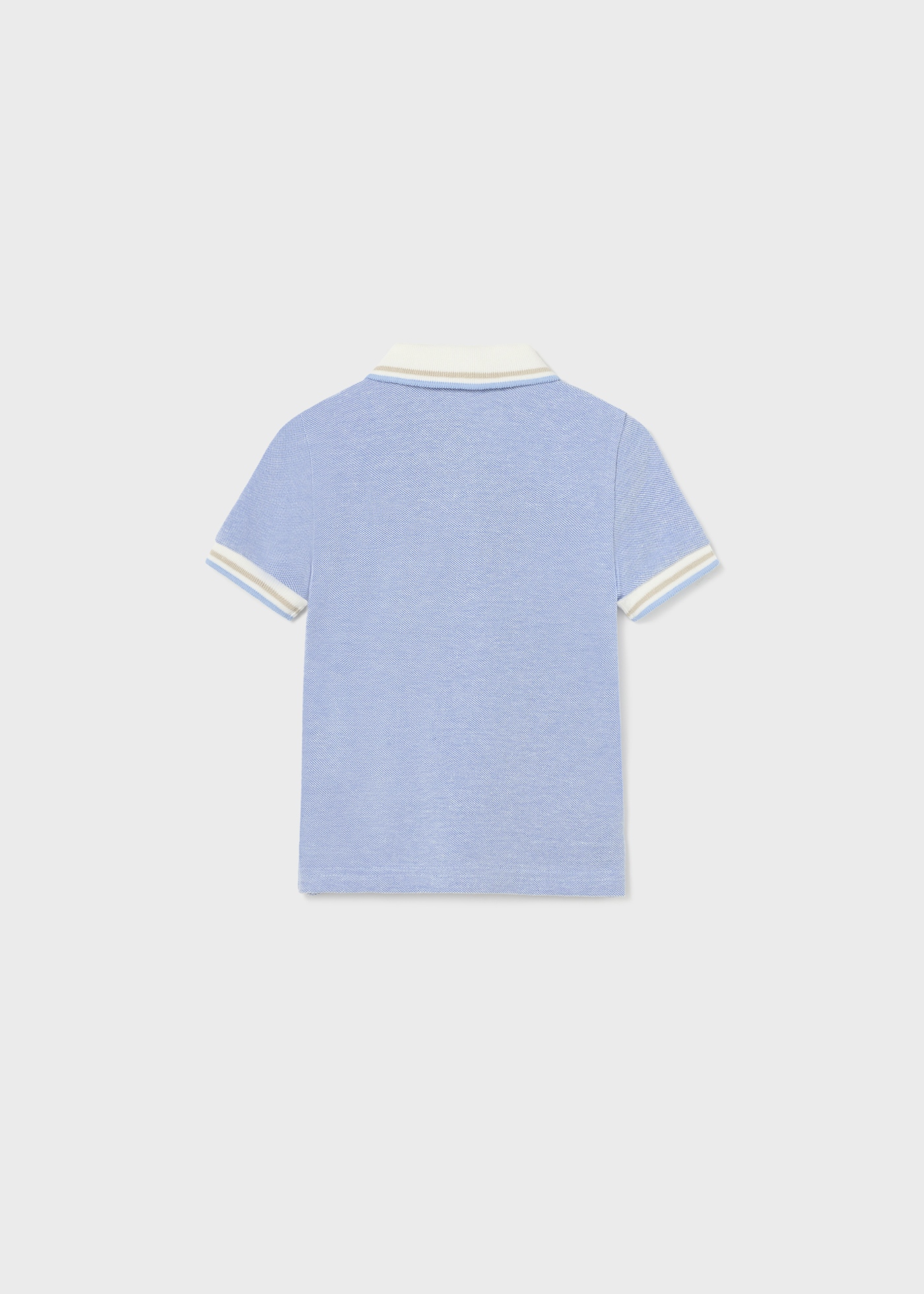 Camisa polo básica cor granito, feita de algodão sustentável, para bebês.