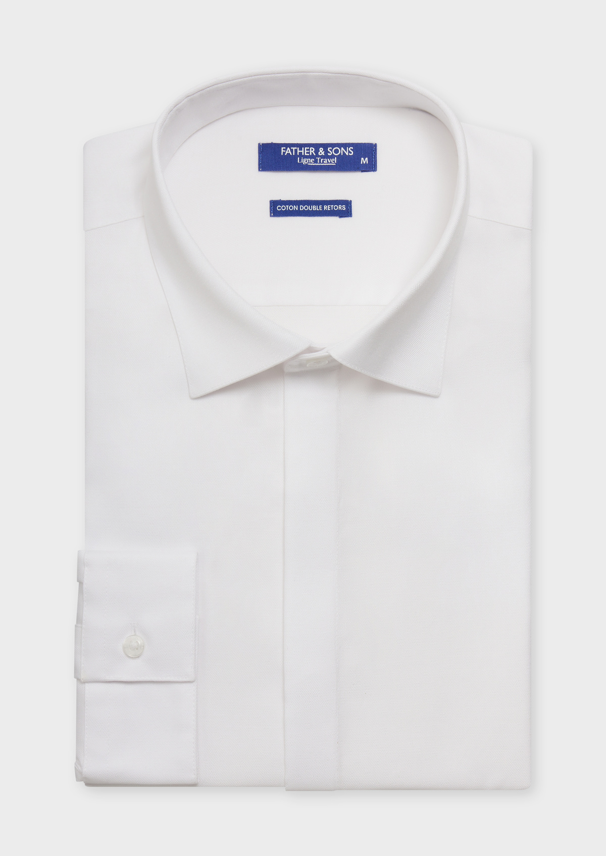 Chemise habillée non-iron Regular en coton façonné uni blanc