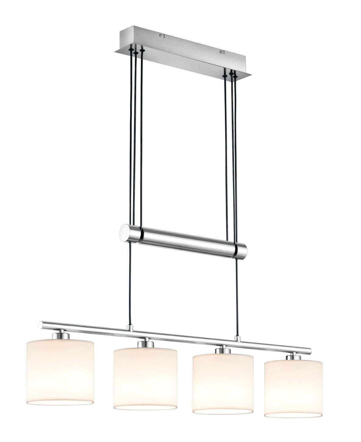 TRIO Retrofit Pendellampe GARDA 4 flg nickelfarbig /weiß