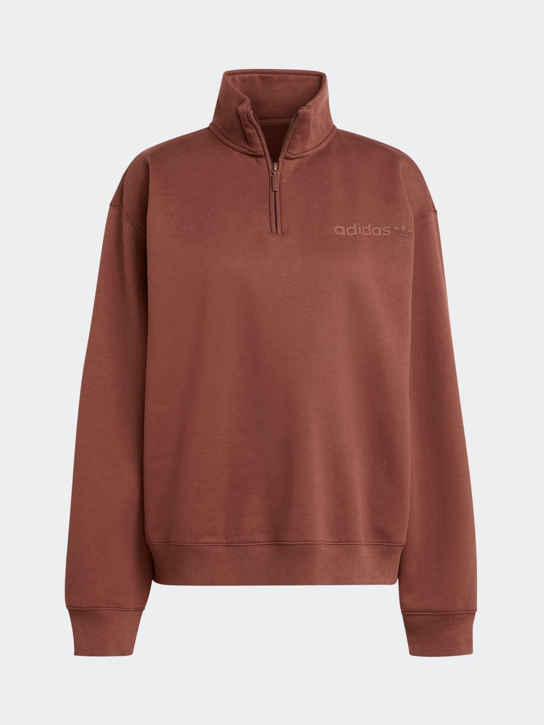Bruin - adidas Originals Essentials Linear Oversized Quarter Zip Sweatshirt