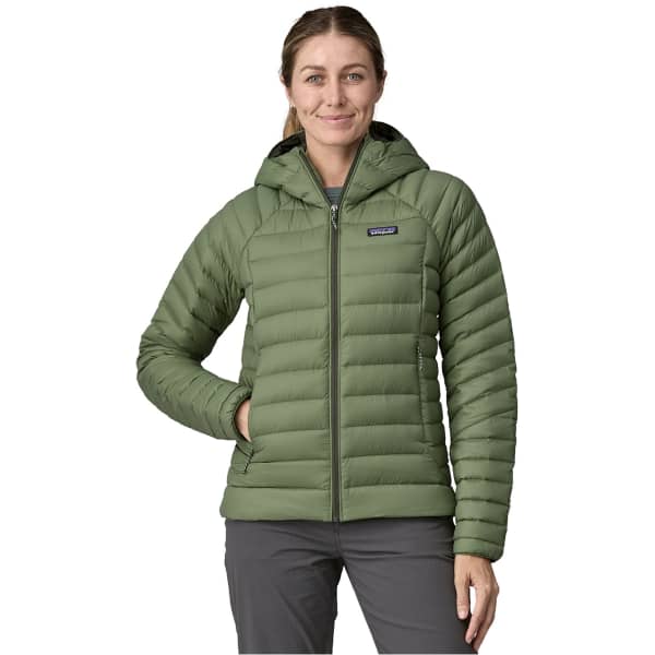 Doudoune randonnée PATAGONIA W'S DOWN SWEATER HOODY TERRAIN GREEN