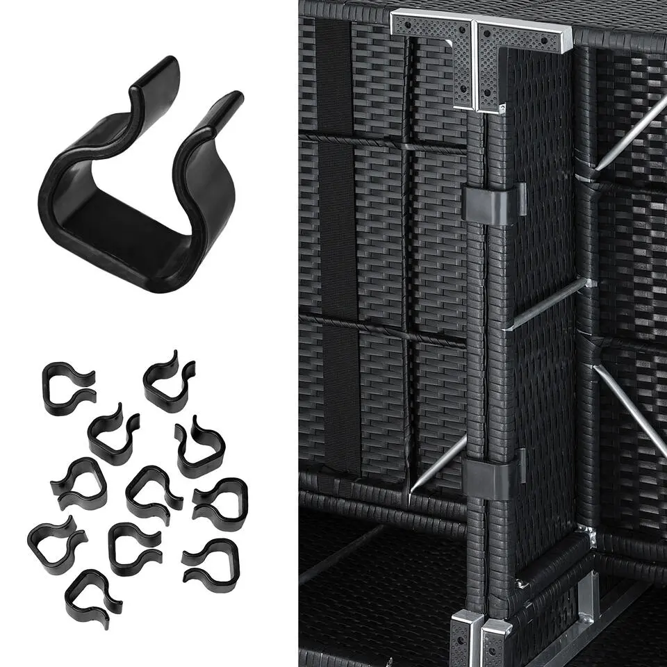 tectake - Loungeset Parijs - wicker - zwart