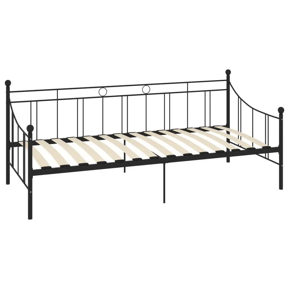 vidaXL - Bedbank excl lade - Zwart - Metaal - 90 x 200 cm