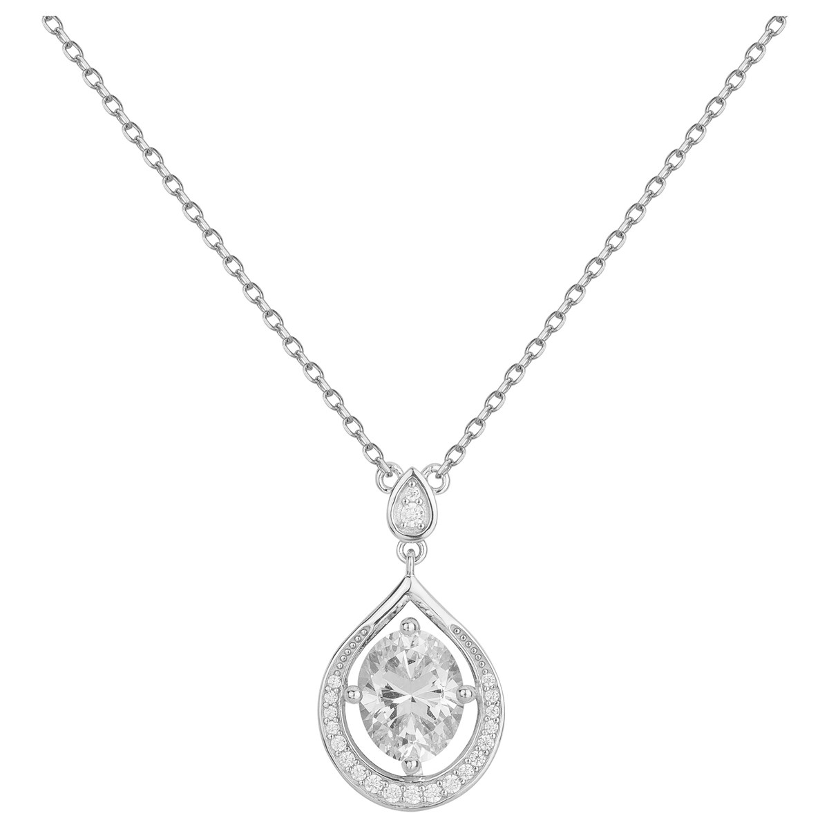 Collier en Argent avec oxyde de zirconium blanc